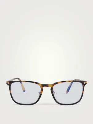 Rectangular Optical Glasses With Blue Block Lenses