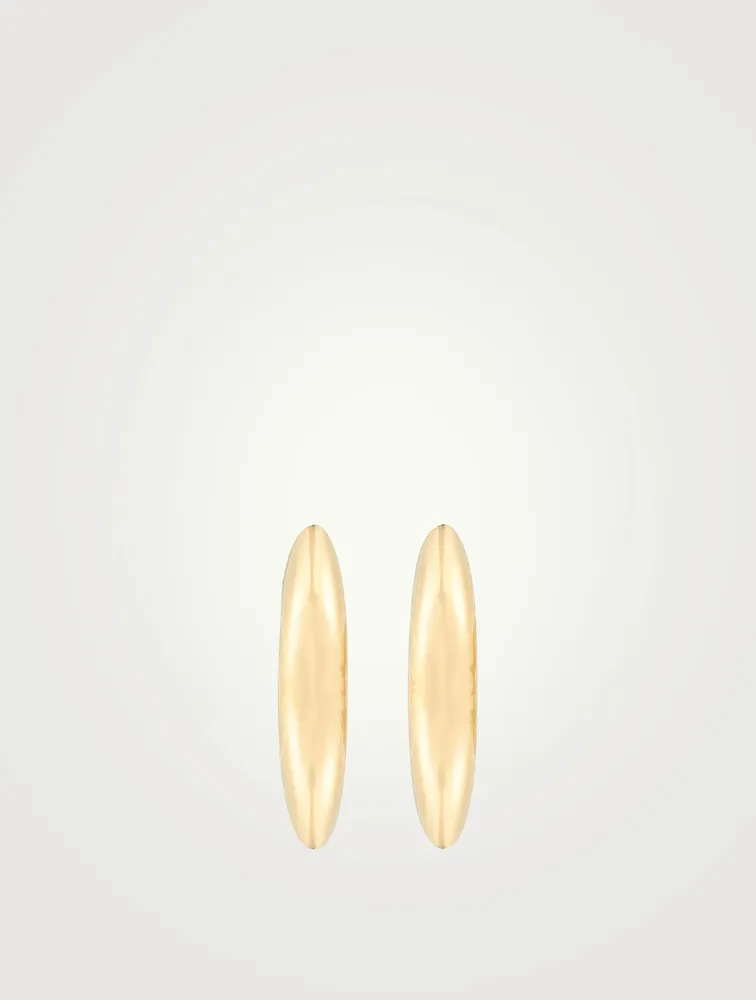 Mini 14K Gold Dome Huggie Hoop Earrings