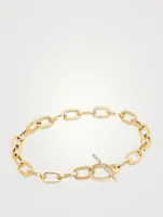 Jumbo 14K Gold Toggle Bracelet With Diamonds