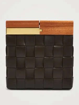 The Snap Intrecciato Leather Clutch Bag