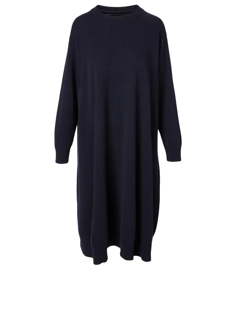 Cashmere Long-Sleeve Midi Dress