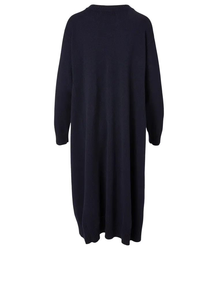 Cashmere Long-Sleeve Midi Dress