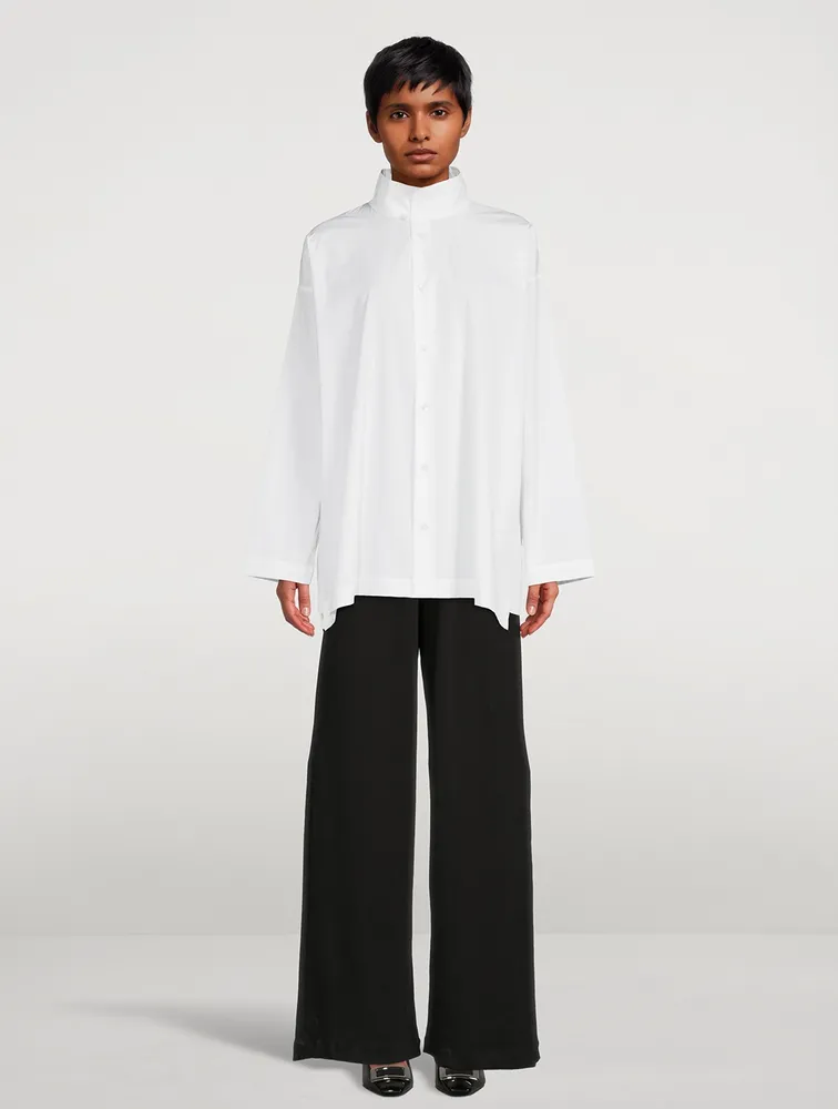 Cotton Poplin A-Line Shirt