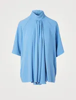 High-Neck Draped Blouse