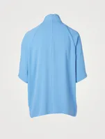 High-Neck Draped Blouse