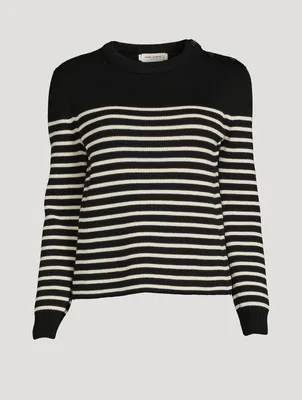 Cotton And Wool Sweater Striped Print