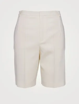Wool Bermuda Shorts Chainette Striped Print