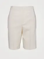 Wool Bermuda Shorts Chainette Striped Print