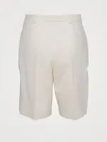 Wool Bermuda Shorts Chainette Striped Print