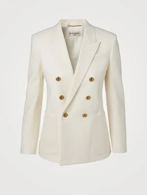Wool Double-Breasted Tailored Blazer