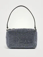 Medium Heiress Rhinestone Mesh Pouch Bag