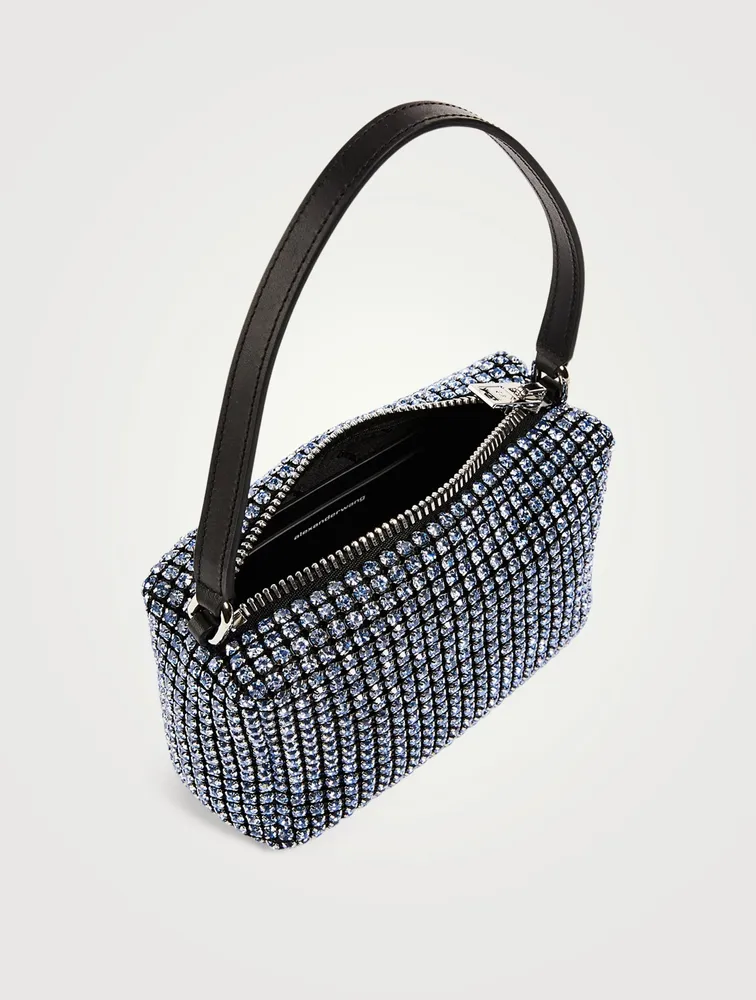 Medium Heiress Rhinestone Mesh Pouch Bag