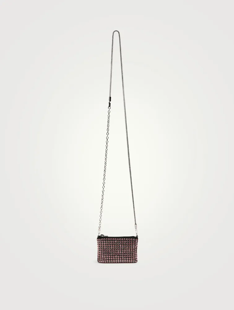 Nano Heiress Rhinestone Mesh Pouch Bag