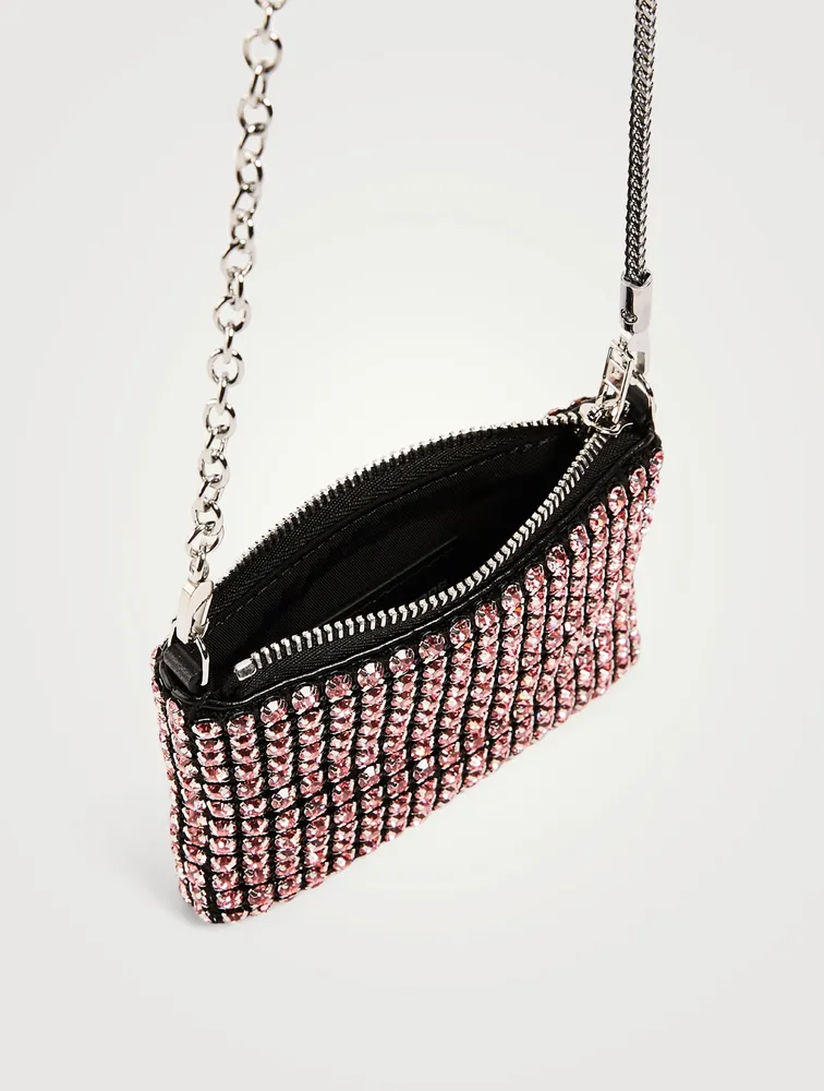 Nano Heiress Rhinestone Mesh Pouch Bag