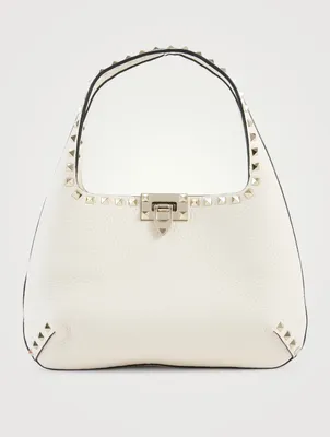 Small Rockstud Leather Hobo Bag