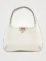 Small Rockstud Leather Hobo Bag