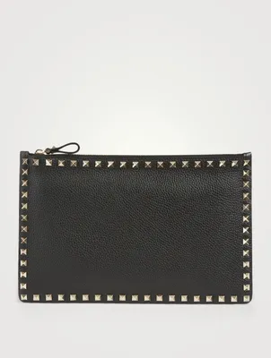 Large Rockstud Leather Pouch