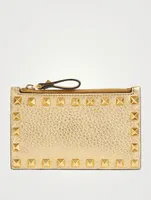 Rockstud Metallic Leather Coin Purse Card Holder