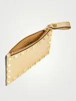 Rockstud Metallic Leather Coin Purse Card Holder