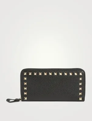 Rockstud Leather Long Zip Wallet