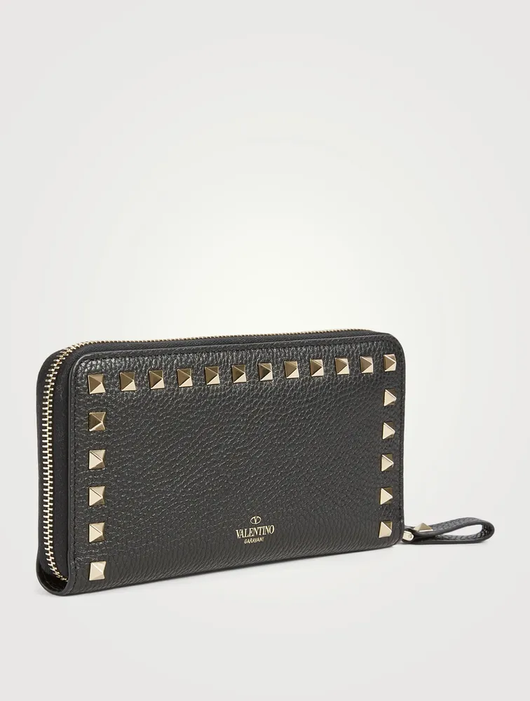 Rockstud Leather Long Zip Wallet