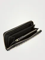 Rockstud Leather Long Zip Wallet