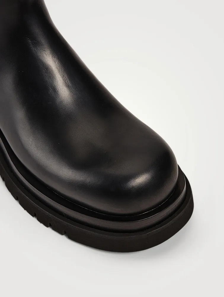 The Lug Leather Mid-Calf Chelsea Boots