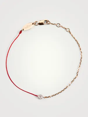 Illusion 18K Rose Gold String-Chain Bracelet With Diamonds