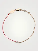 Illusion 18K Rose Gold String-Chain Bracelet With Diamonds