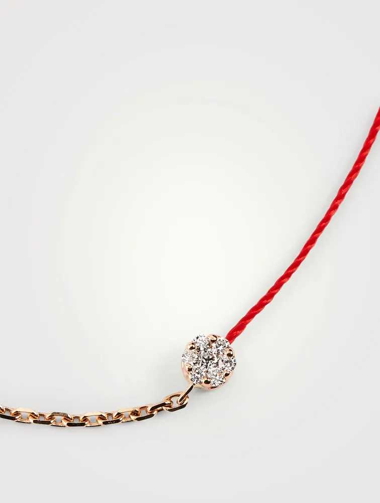 Illusion 18K Rose Gold String-Chain Bracelet With Diamonds