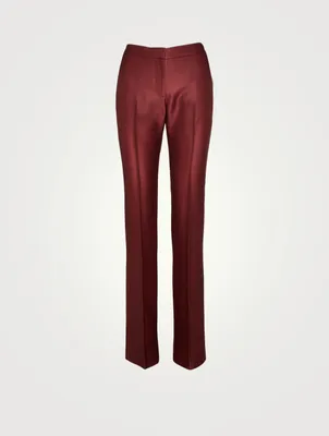 Dip Dye Wool-Silk Long Cigarette Trouser