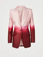 Dip Dye Wool-Silk Blazer