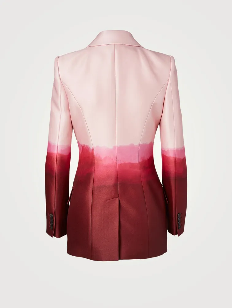 Dip Dye Wool-Silk Blazer