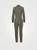 Wool Stretch Jumpsuit Prince of Wales Print