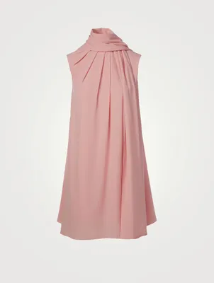 Silk Scarf-Neck Mini Dress