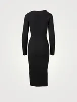 Wool Midi Dress With Twisted Neckline