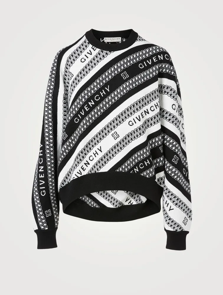 Wool Jacquard Chain Sweater