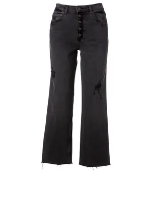 Mikey High-Waisted Jeans With Raw Hem