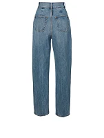 High-Waisted Paperbag Jeans With Belt