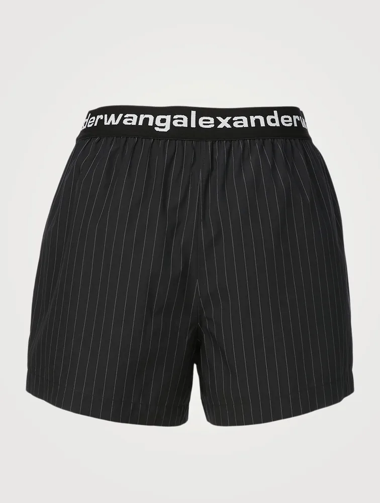 Cotton Boxer Shorts Pinstripe Print