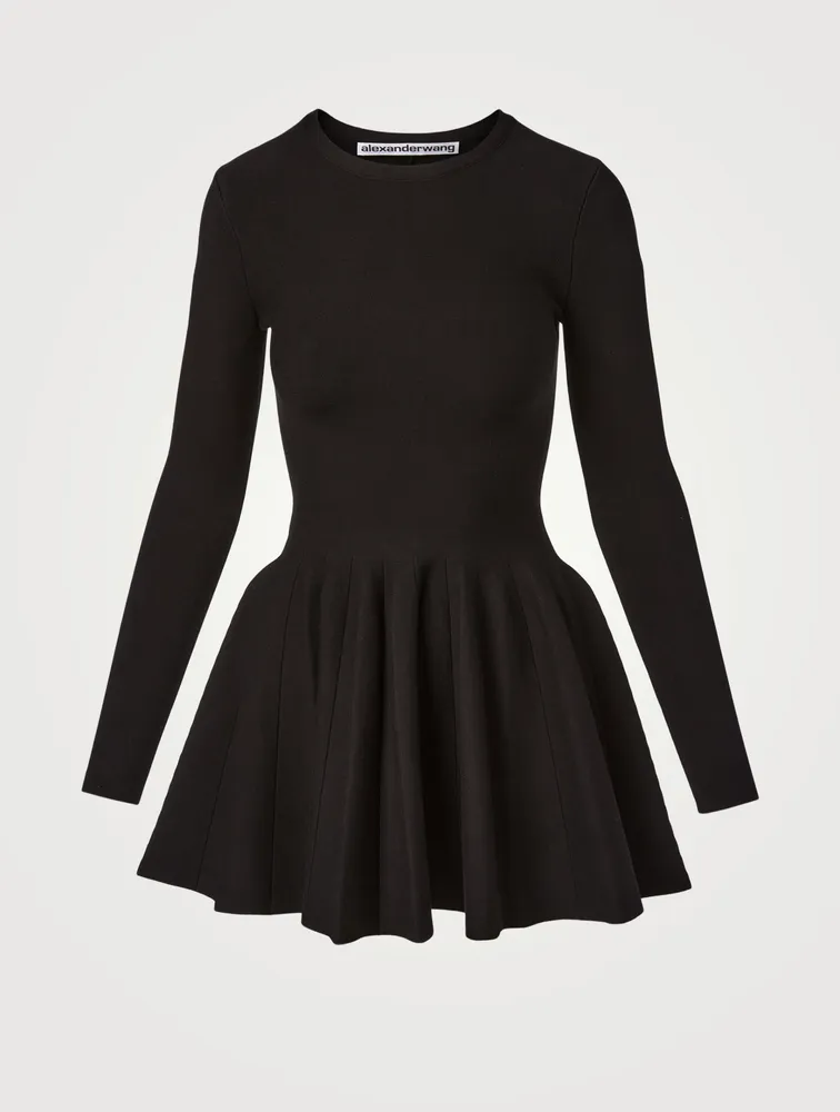 Shortrowed Long-Sleeve Mini Dress