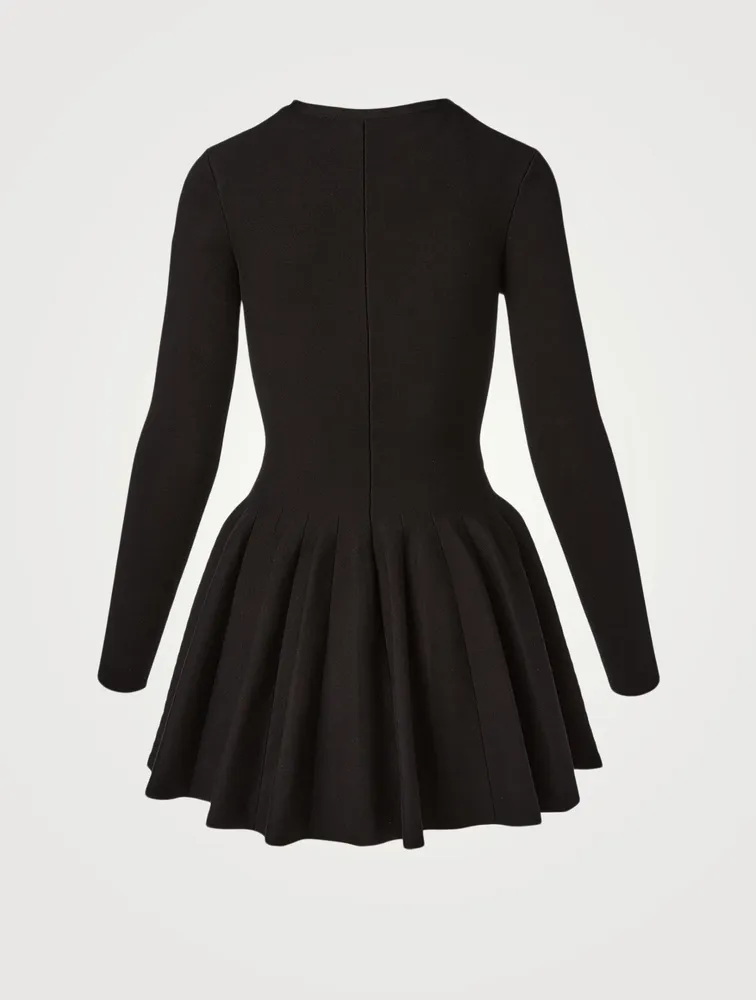 Shortrowed Long-Sleeve Mini Dress