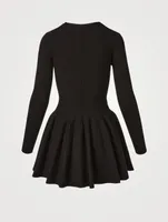 Shortrowed Long-Sleeve Mini Dress