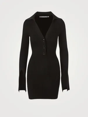 Mini Polo Dress With Split Cuffs