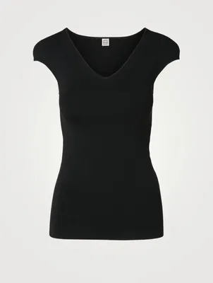 Cap-Sleeve Slim-Fit Top