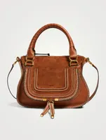 Medium Marcie Stitched Suede And Leather Shoulder Bag