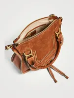 Medium Marcie Stitched Suede And Leather Shoulder Bag