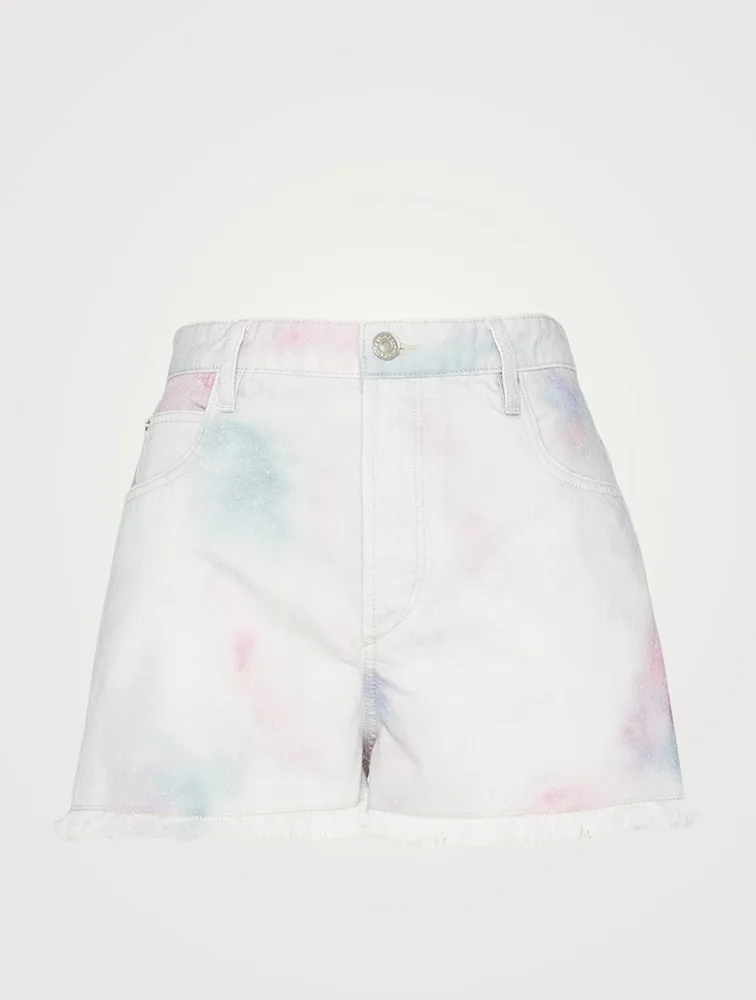 Lesiabb Denim Shorts Tie Dye Print