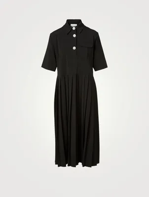 Short-Sleeve Polo Midi Dress