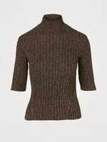 Glitter Knit Rollneck T-Shirt